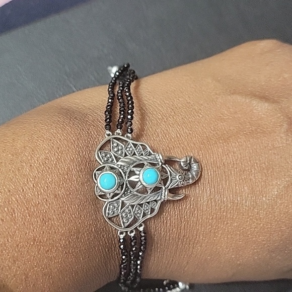 ELEPHANT STERLING N GEMSTONE BRACELET NWOT - Picture 1 of 8